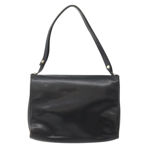 Christian Dior Shoulder Bag Leather Black Gold Auth BA5714 - Picture 2 of 16